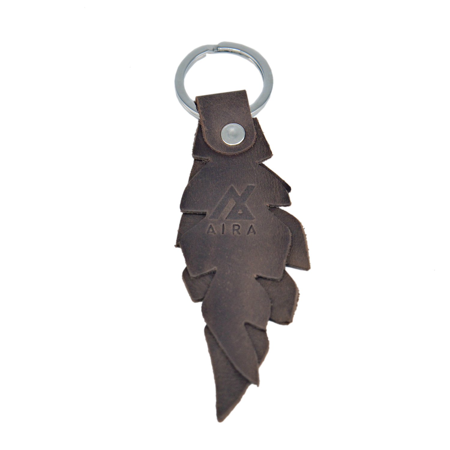 Premium Genuine Leather Leaf Keychain
