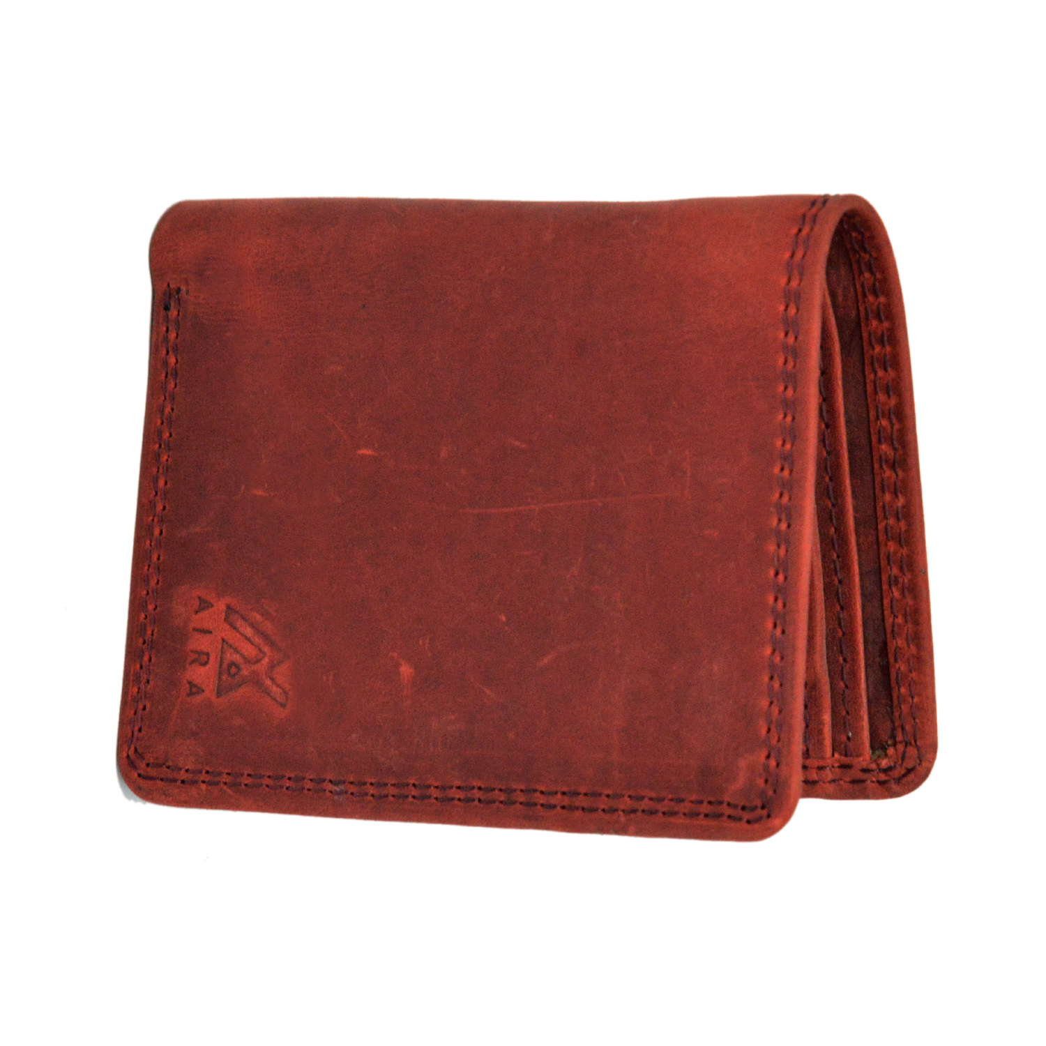 Crazy Horse Real Leather Wallet Bordo Color
